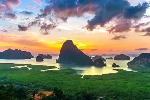 Salida del sol de Phang Nga : Spa del bosque de James Bond, canoa y mantra