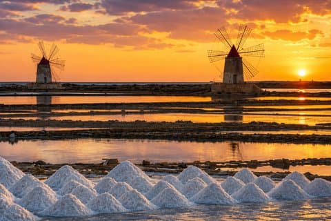 Marsala, degustación y paseo en barco por la laguna de Mozia.