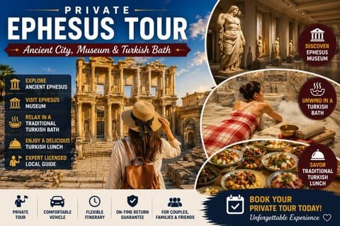 Privétour door Efeze in de oude stad, het museum en het Turkse bad