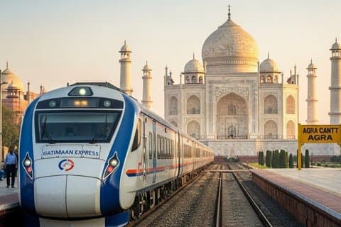Taj Mahal-dag Tour met de trein Met (Executive Class-treinticket) vanuit Delhi