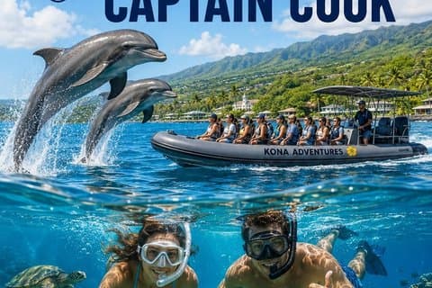Kona Shore Excursion: Wild Dolphin Reefs Snorkel and Sea Caves