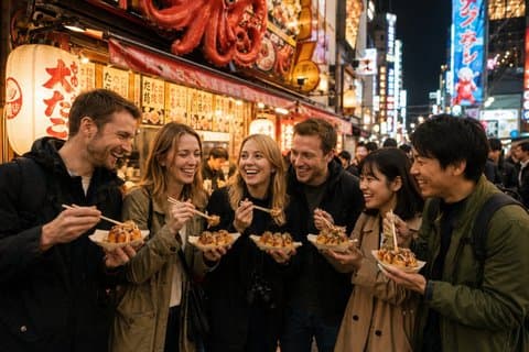 Osaka Food Walk: Dotonbori St. till Kuromon Kitchen (inkl. mat)