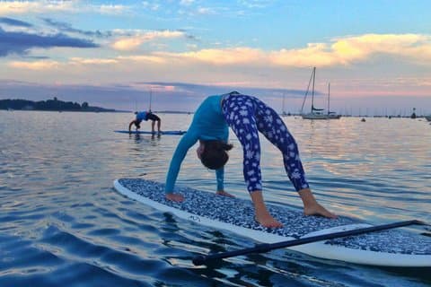 Sunset Paddleboard Yoga in Beverly MA