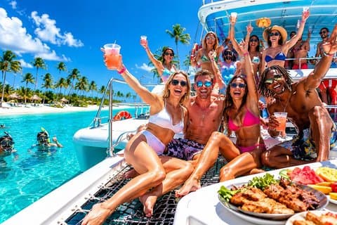 Punta Cana Private Catamaran Spring Break Party, snorkle og grill