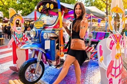 Privat Tuktuk natteliv mat tur i Bangkok (natttid)
