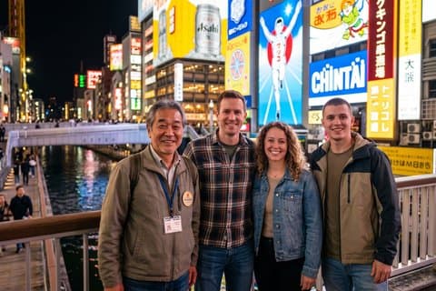 Osaka Dotonbori Street Food Private Tour mit lizenziertem Fortgeschrittener