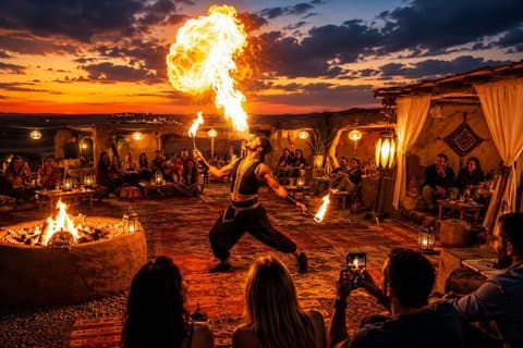 Marrakech:Sunset Dinner in Agafay Desert with Show & Stargazing