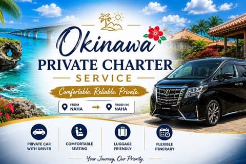 Okinawa Private Car Charter with Toyota Alphard & Hotel Pickup