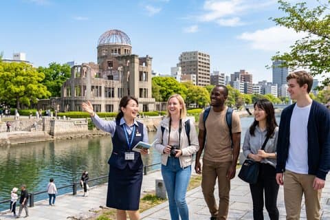 公認ガイド付き広島市内 4 時間プライベート ウォーキング ツアー