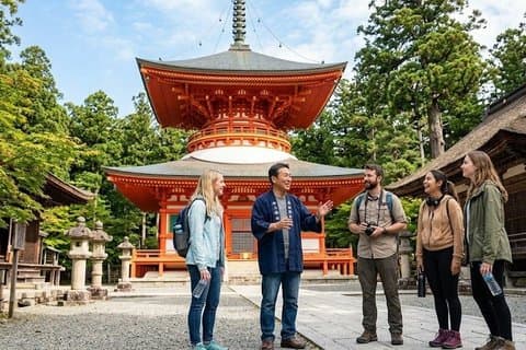 Visite privée sacrée de 6 heures du mont Koya avec un guide agréé par le gouvernement