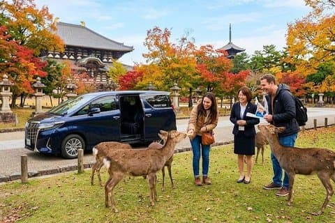 Nara 9 heures de visite guidée et véhicule agréés : prise en charge à Kyoto/retour à Osaka