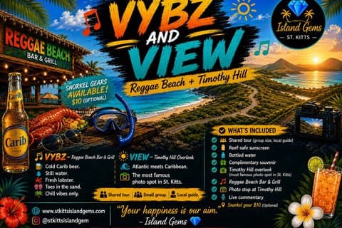 Tour di St. Kitts Reggae Beach e Timothy Hill