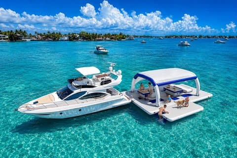 Miami Luxury Yacht Charter + 2 Jet Ski Ride | + Floating Island