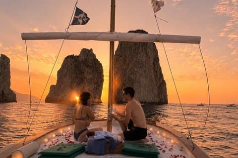 Capri Sunset Cruise, with Prosecco, Faraglioni Views & Swim Stops