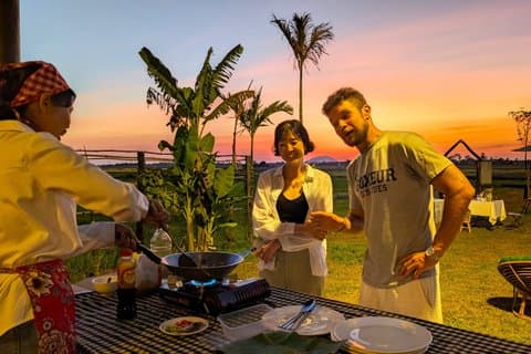Siem Reap Rice Field Sunset Drink with Home Cooked Dinner