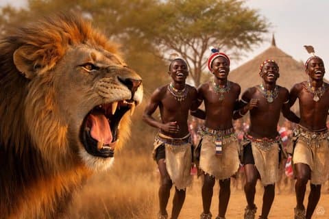 Leeuwensafari en culturele dorpstour Lesedi vanuit Johannesburg