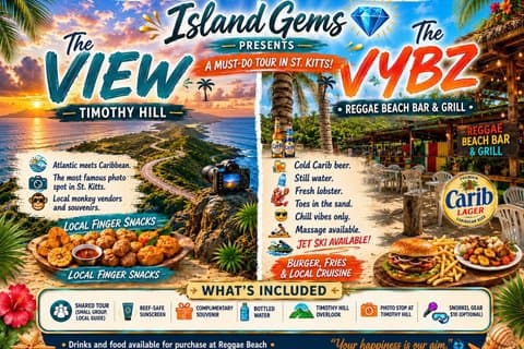 St. Kitts:Reggae Beach and Timothy Hill excursion V&V