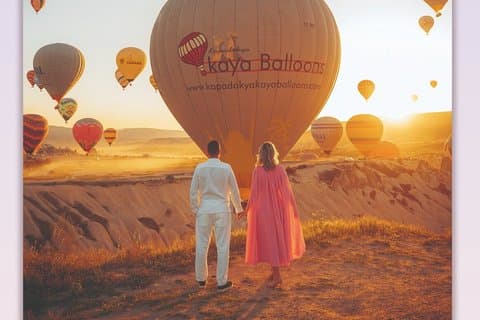 Private solopgang fotoshoot i berømte dalen med varmluftballoner