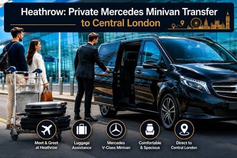 Heathrow: Privat Mercedes minivan overføring til sentrale London