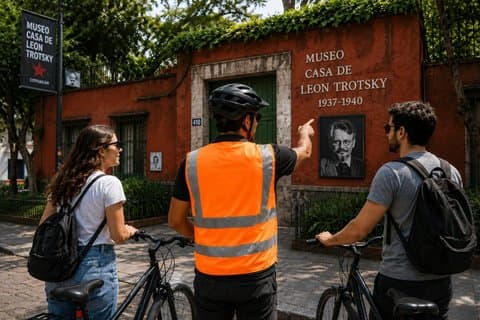 Rijden door Coyoacan in oude wortels voor Frida Kahlo