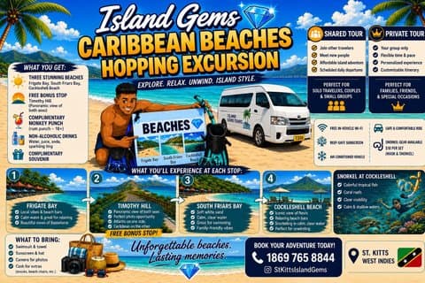 St. Kitts: Best of Beaches Beach Hopping Tour"