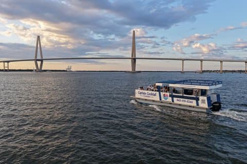 Charleston Harbor Sunset Cruise Scenic Views and Dolphin Spotting