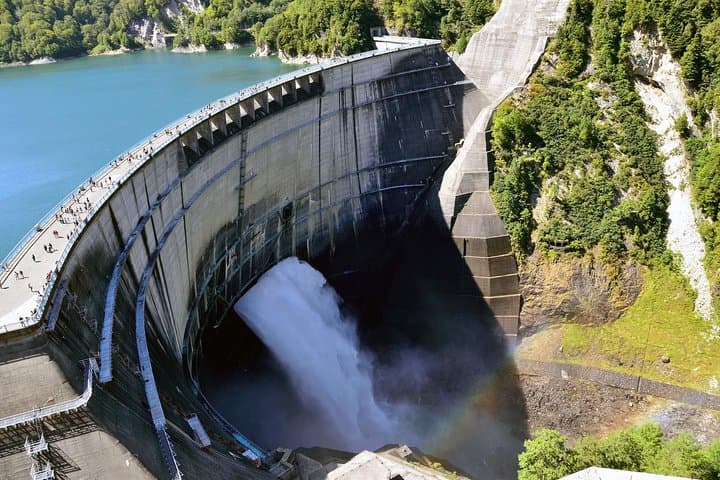 Kurobe Dam Water Discharge on the Tateyama Kurobe Alpine Route