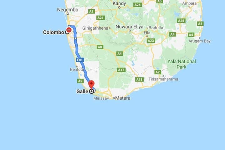 Colombo City to Galle City Private Transfer