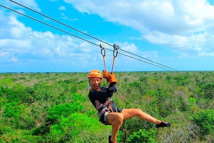 Zipline & Cenote Swim Cave & ATVS From Playa del Carmen