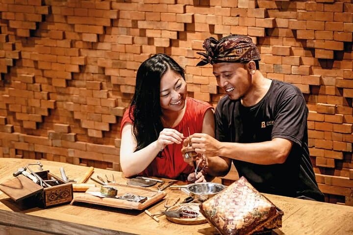 Bali Traditional Silver Jewelry Making Class and Temple Visit