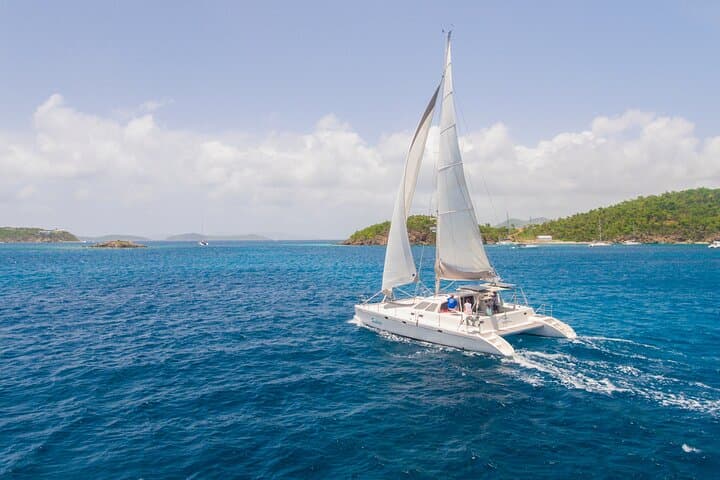 Half Day Private Sailing Catamaran and Snorkel Trip to St John