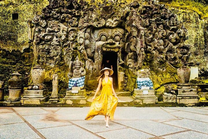Bali Arts shopping with temples-waterfall visit.