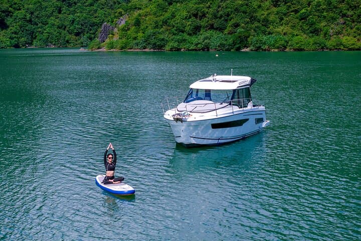 Enjoy a romantic sunset on Halong Bay with a Luxury Private Yacht