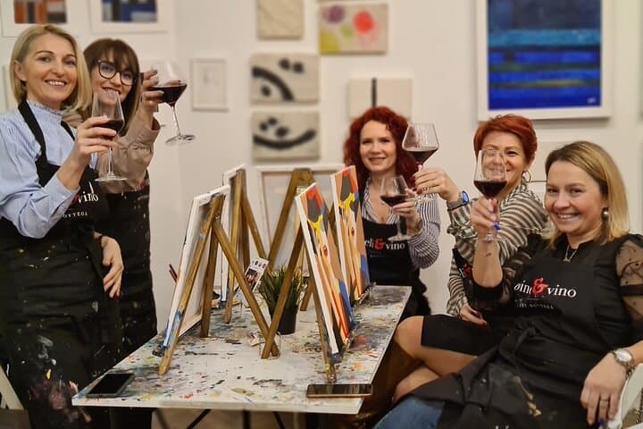Paint and Wine Party Experience with Unlimited Wine in Split