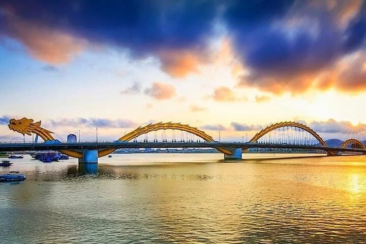 Da Nang city: Marble Mountains-Lady Buddha -Dragon/ Love Bridges
