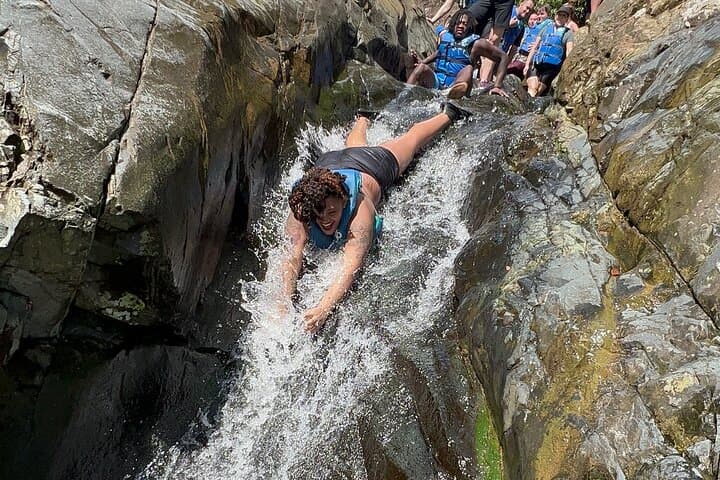 Famous Natural Waterslide in El Yunque Rainforest