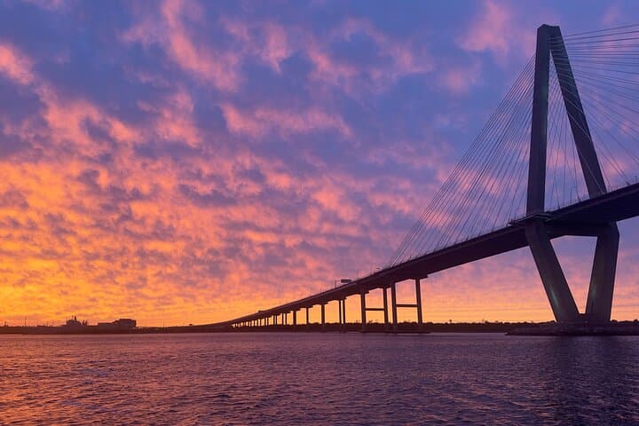 Charleston Harbor Sunset Cruise Scenic Views and Dolphin Spotting