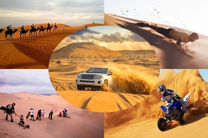 Doha Desert Safari: Sunset,Sunrise,Camel,Sand boarding,Inland Sea
