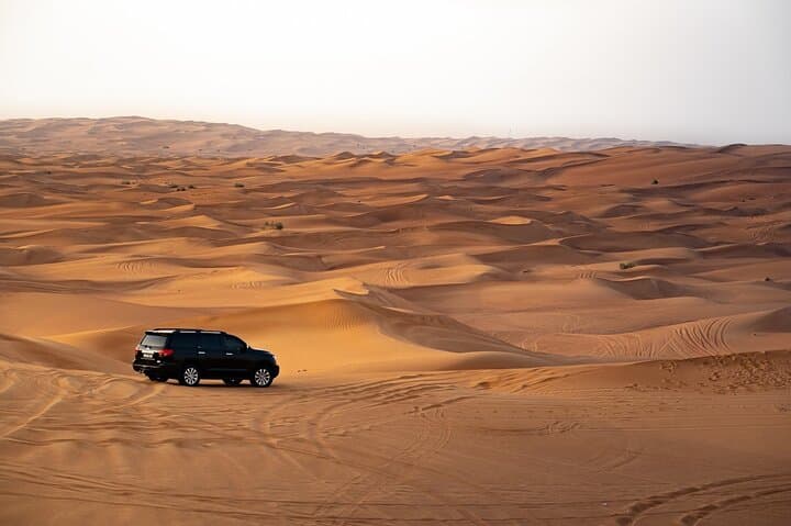 Dubai Desert Safari Camels with Dune Bashing and BBQ Dinner