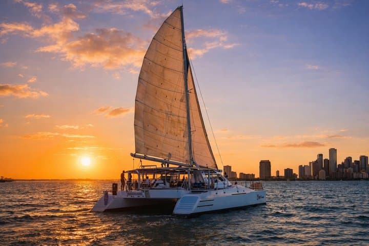 Sunset Catamaran Cruise in Miami with Open Bar and Appetizers