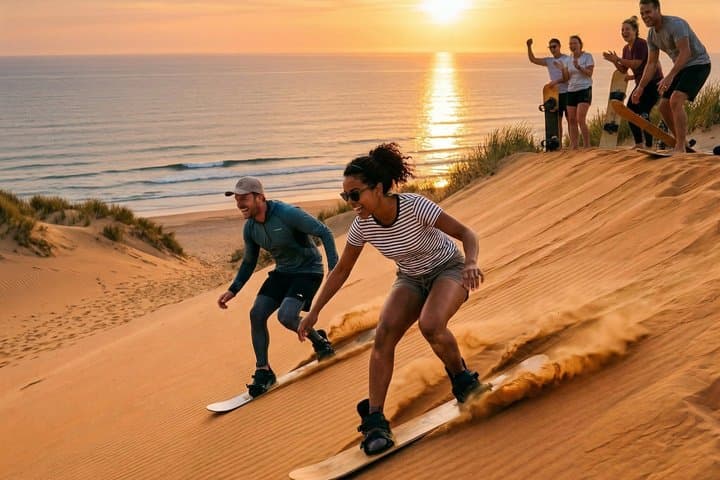 Agadir/Taghazout : Sunset Sandboarding, Canyon & Moroccan Dinner