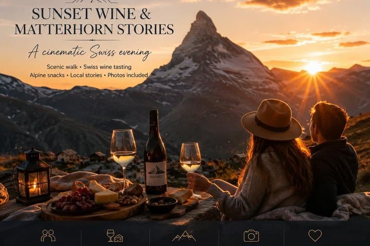 Matterhorn Sunset Wine & Stories - cinematic photos included