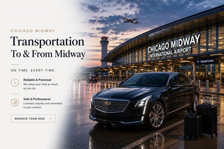 Chicago ↔ Midway Airport, Top Rated Private Sedan Transfer