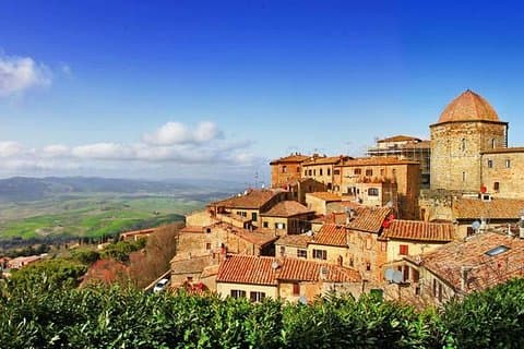 Volterra and San Gimignano with Bocelli's Theatre from Viareggio Private Tour