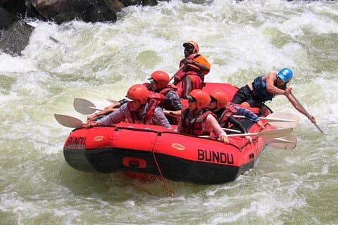 White Water Rafting & Swimming under the Falls