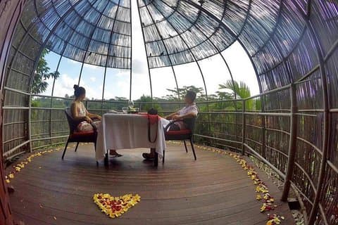 Birds Nest Romantic Dining i Ubud