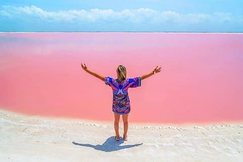 Las Coloradas Pink Lagoon + Rio Lagartos Tour naar Cancun