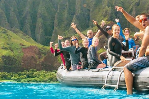 Kauai: Na Pali Raft Snorkel äventyr