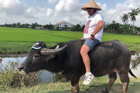 Hoi An Countryside - Buffalo Riding - Remo en canasta