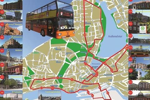 Recorrido por la ciudad de Hamburgo en un autobús de dos pisos Hopp on / Hopp off day ticket
